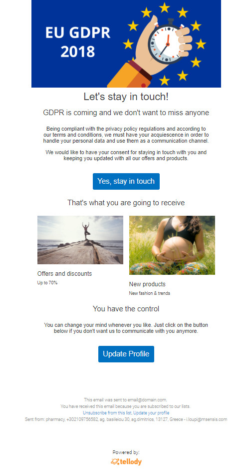examples of consent through personalized emails.