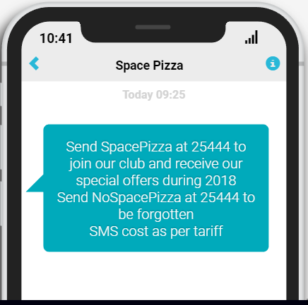 And this is another, improved,SMS which at least includes an Opt out option for the customer: