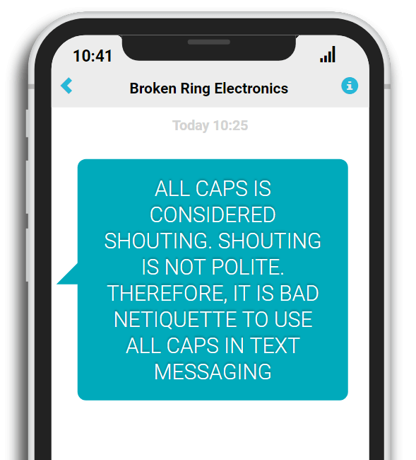 SMS campaign tip3: Do not use capitals